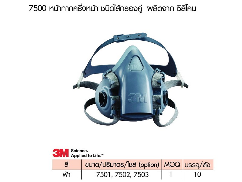 หน้ากากครึ่งหน้า ชนิดไส้กรองคู่ 3M-7502 (3M)